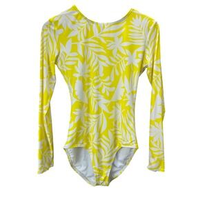 NEW Kate Spade Womens Size M Floral Long Sleeve Rash Guard Swimsuit One Piece